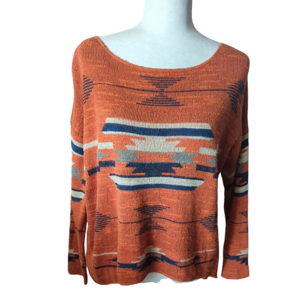 Denim & Supply Ralph Lauren Tops - Ralph Lauren Denim & Supply southwestern cowboy printed orange sweater sz M